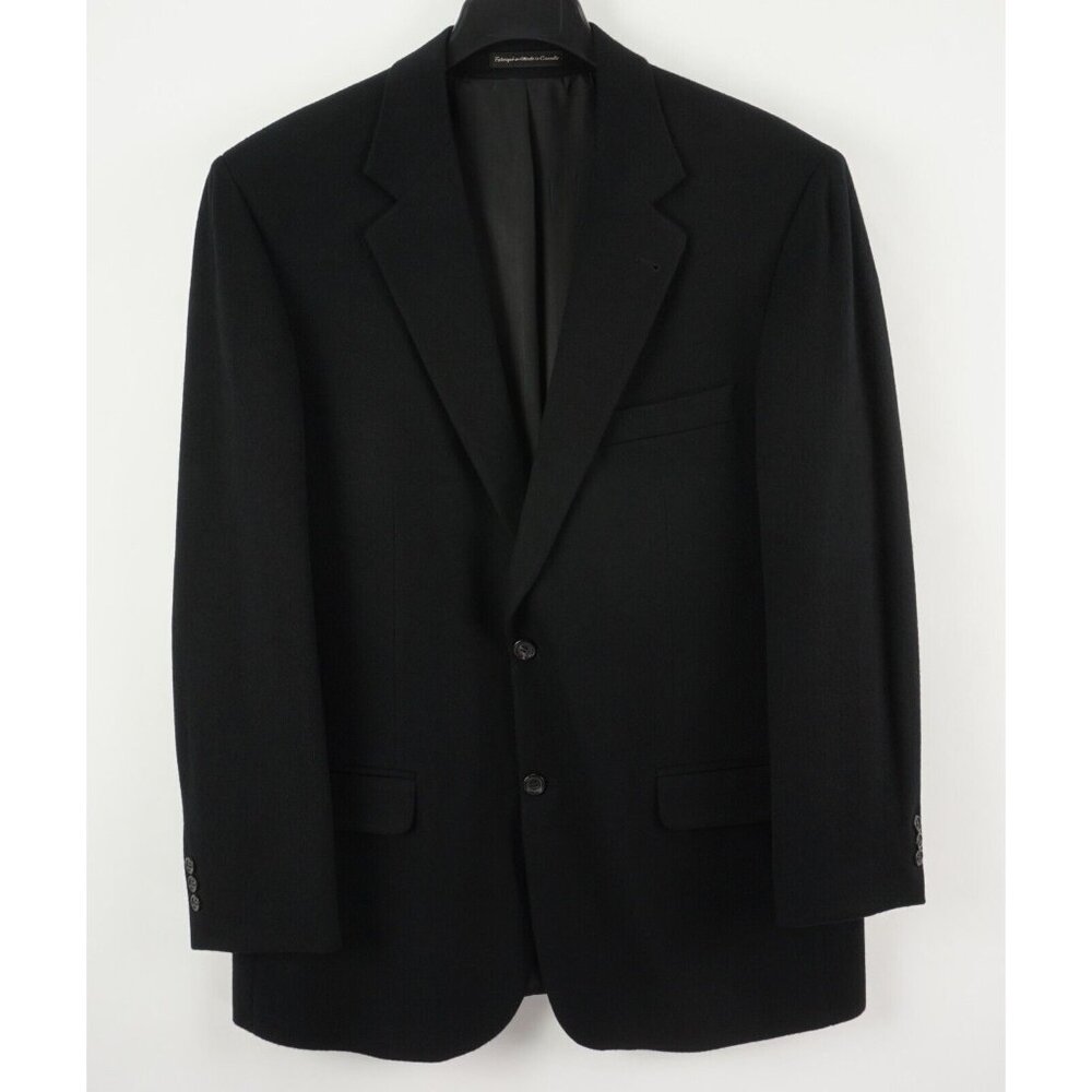Pronto Uomo 100% Cashmere Men's 43L Black Two Button Notch Lapel Sport‎ Coat
